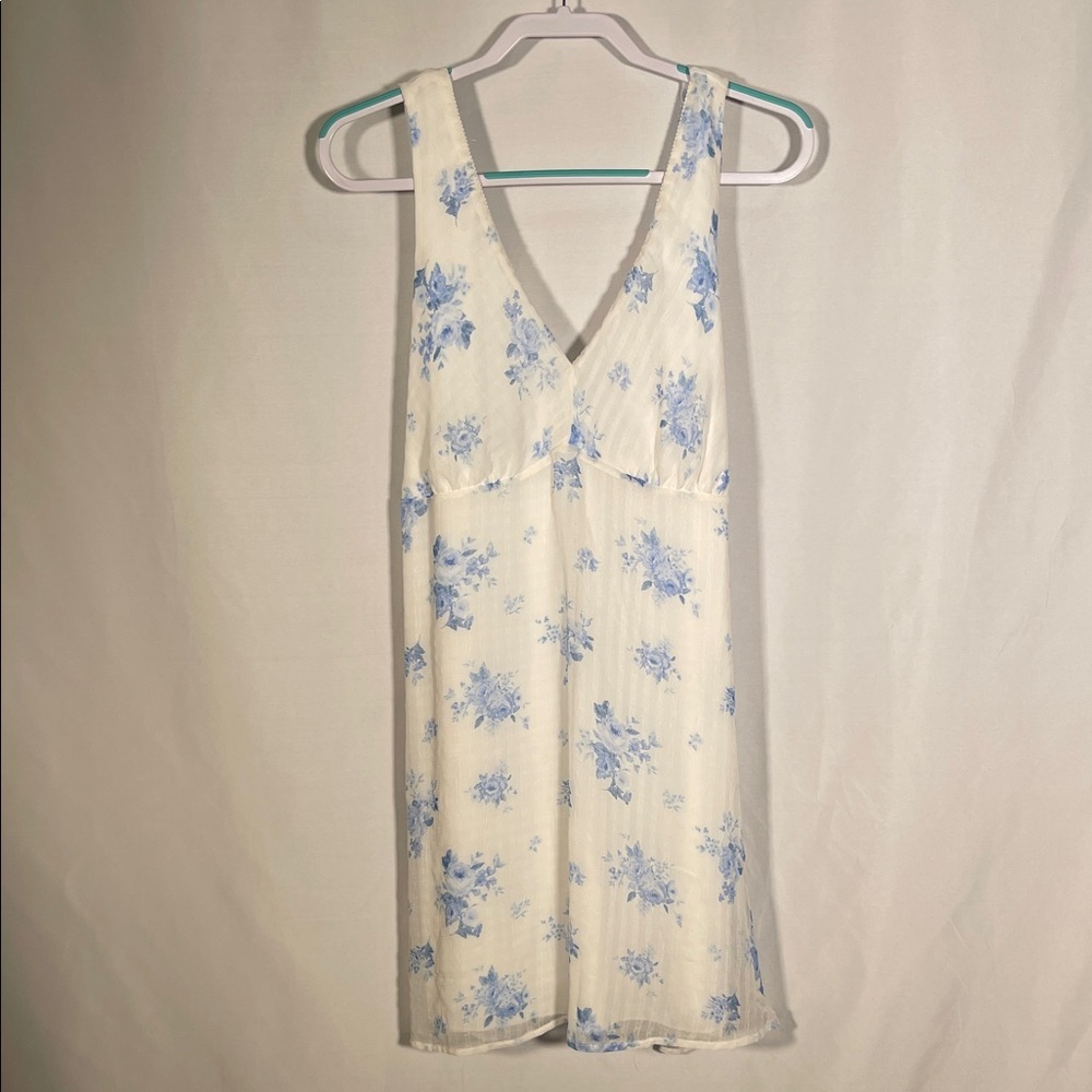 ARULA ALTARD STATE WOMENS BLUE WHITE FLORAL MINI DRESS 0X